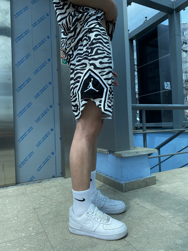 Air Nakışlı Zebra Desenli Şort Takım Air Nakışlı Zebra Desenli Şort Takım