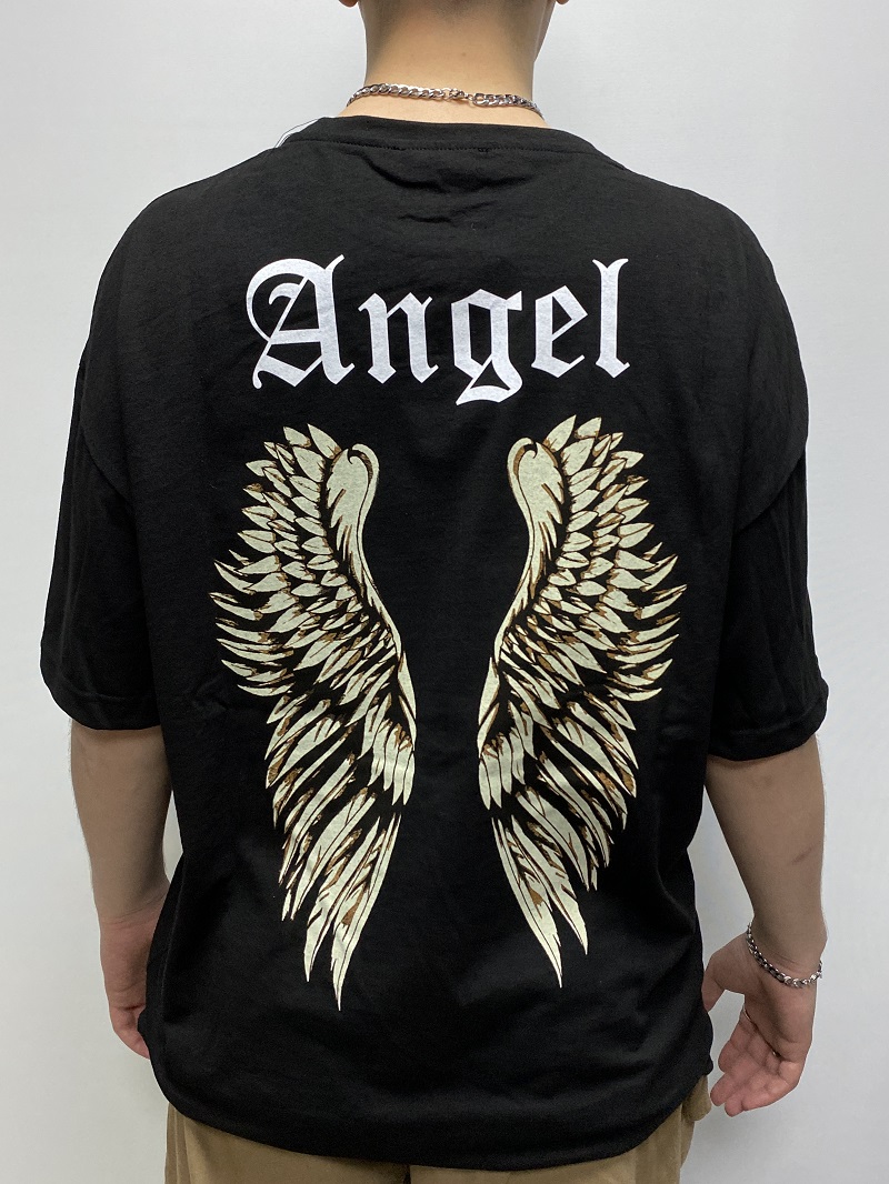 Angel Baskılı Siyah Oversize Tişört Angel Baskılı Siyah Oversize Tişört