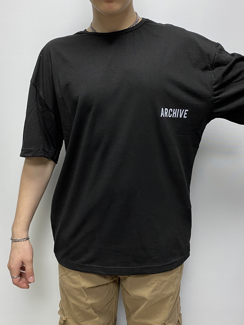 Archive Baskılı Siyah Oversize Tişört Archive Baskılı Siyah Oversize Tişört