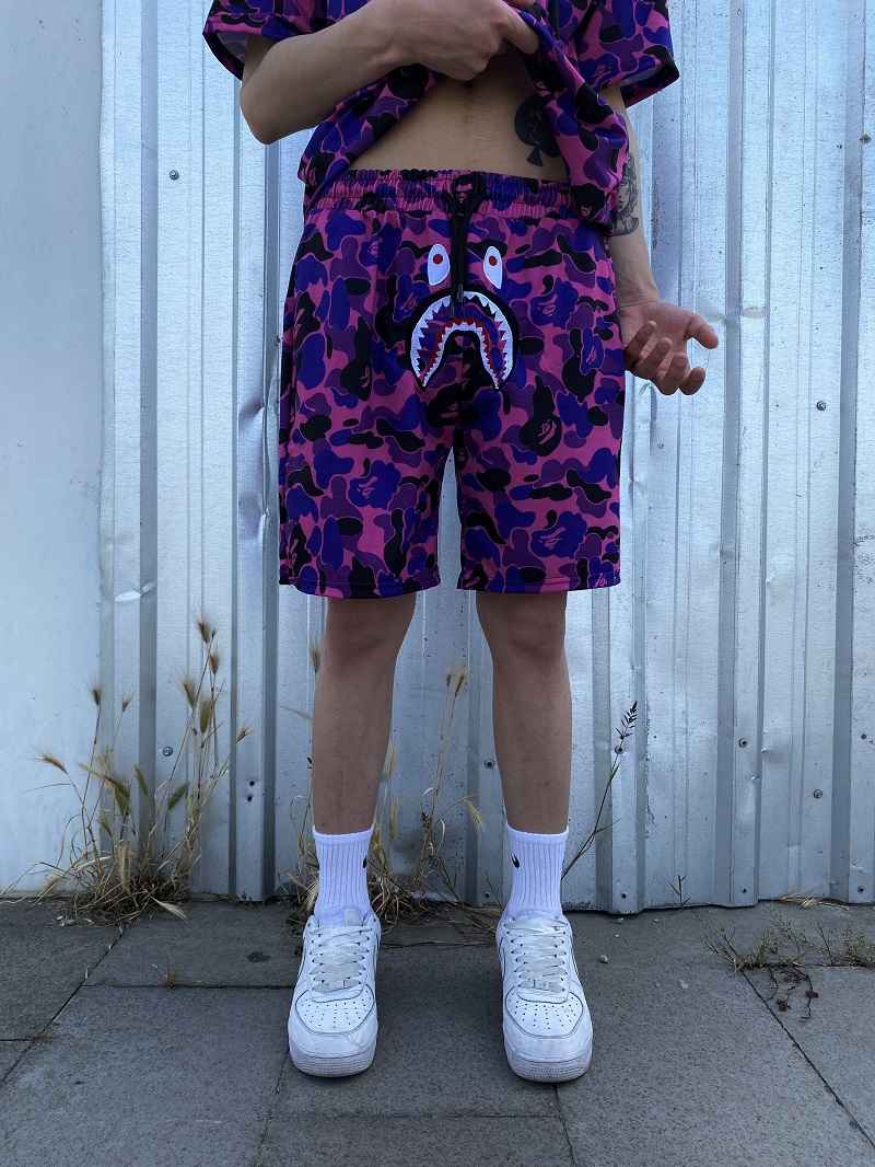 Bape Mor Unisex Şort Takım Bape Mor Unisex Şort Takım