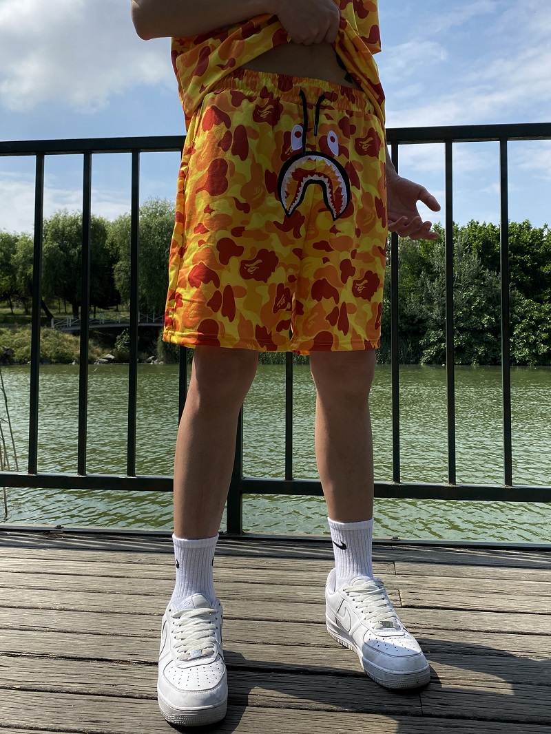 Bape Turuncu Unisex Şort Takım Bape Turuncu Unisex Şort Takım