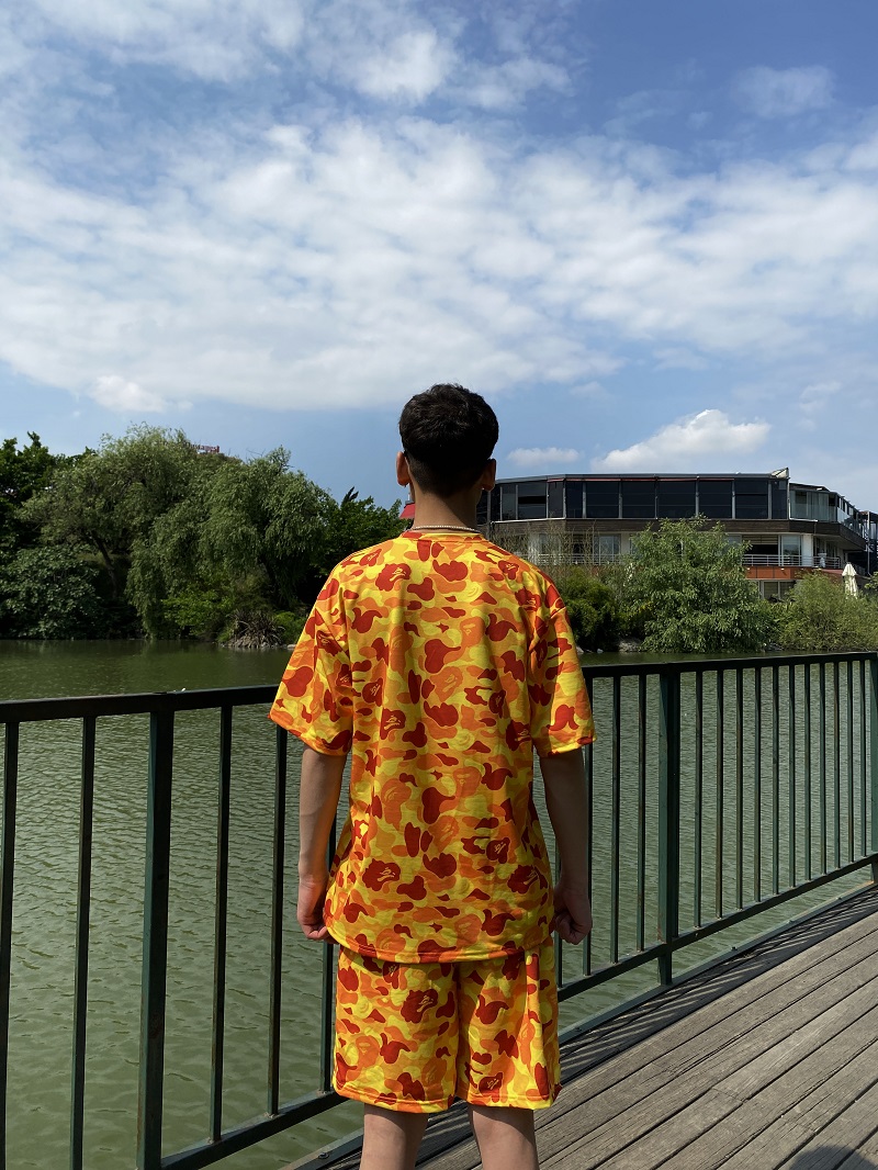 Bape Turuncu Unisex Şort Takım Bape Turuncu Unisex Şort Takım