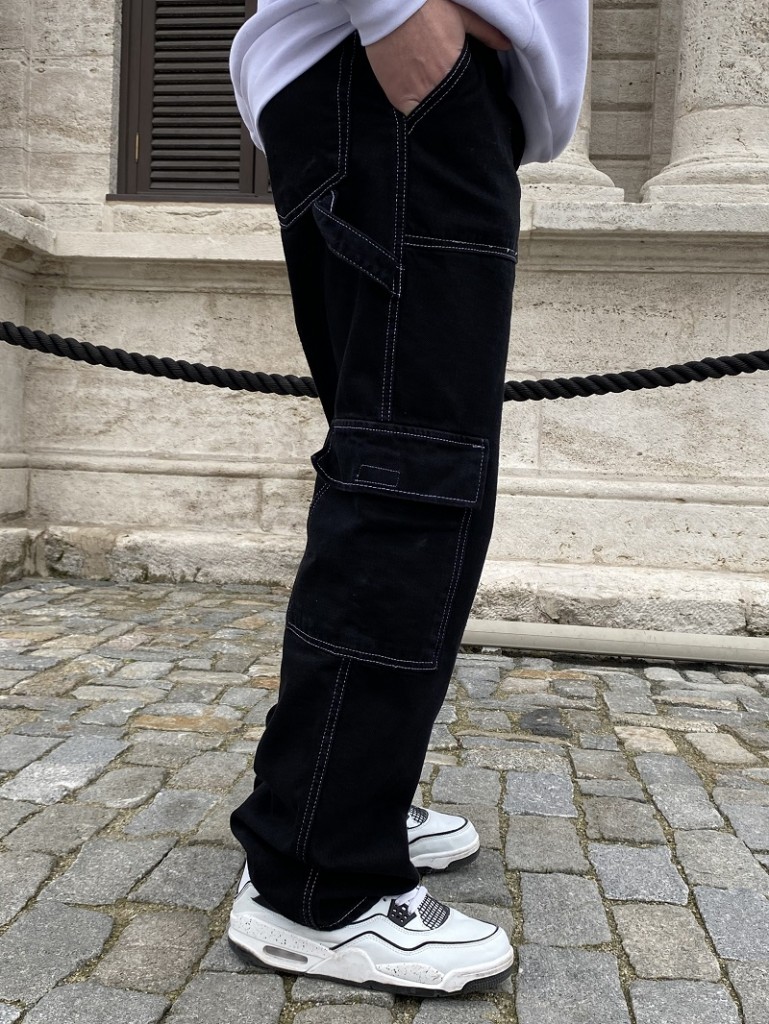 Cargo Pocket Siyah Baggy Jean Cargo Pocket Siyah Baggy Jean