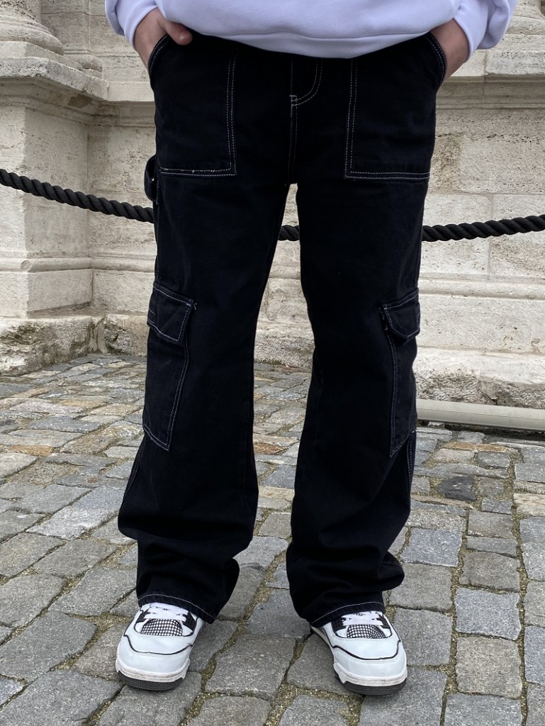 Cargo Pocket Siyah Baggy Jean Cargo Pocket Siyah Baggy Jean