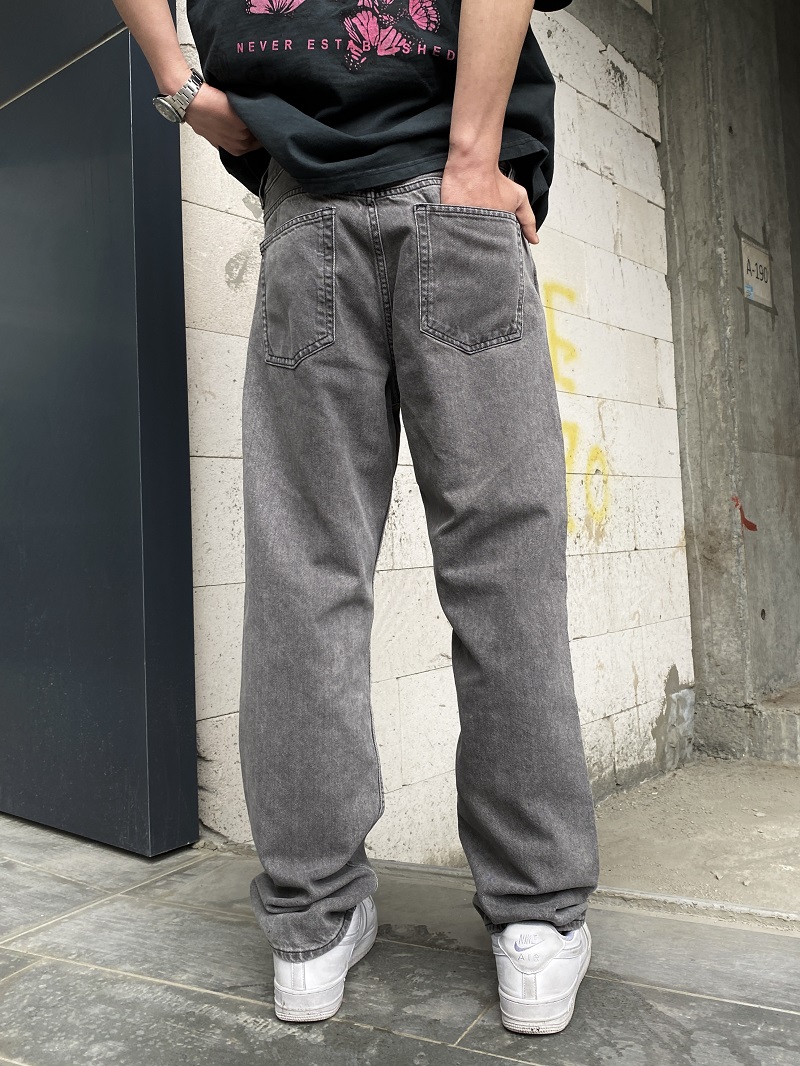 Dif Dokulu Gri Loose Fit Jean Dif Dokulu Gri Loose Fit Jean