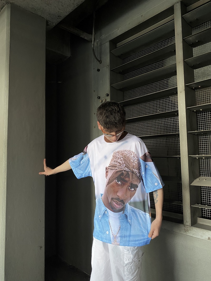 Dijital Baskı Tupac Oversize Tişört