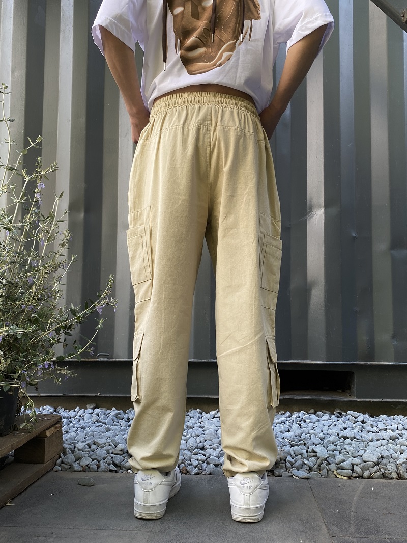 Fermuar Detaylı Krem Oversize Pantolon Fermuar Detaylı Krem Oversize Pantolon