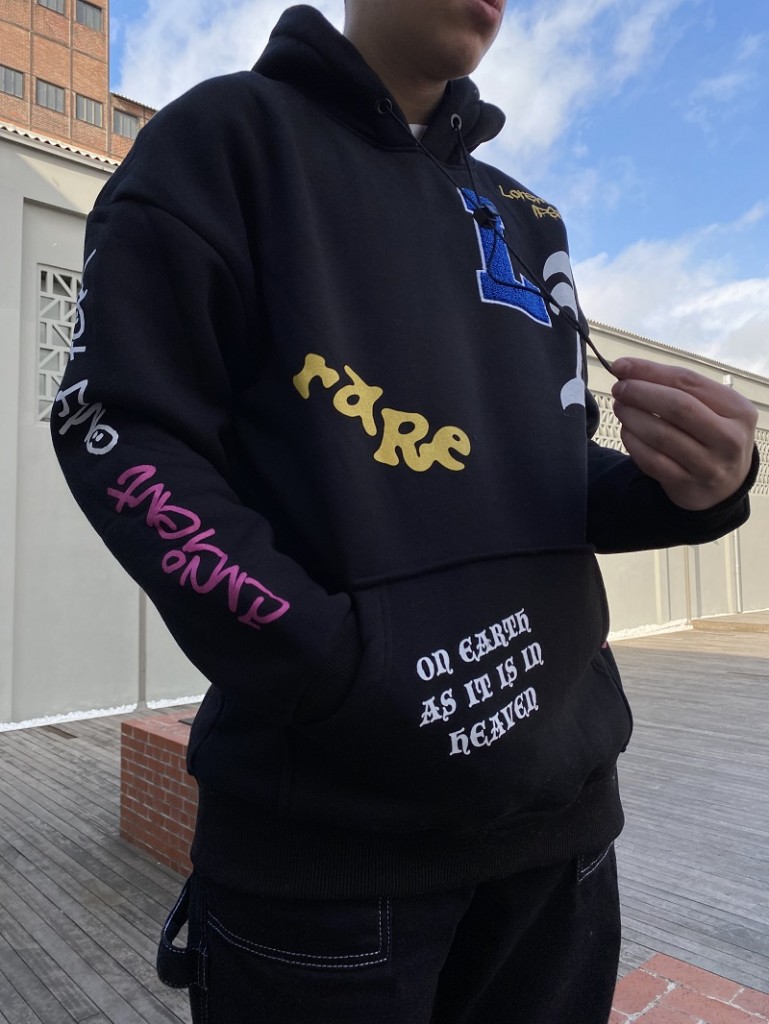 Lorem Ipsum Baskılı Siyah Oversize Hoodie Lorem Ipsum Baskılı Siyah Oversize Hoodie
