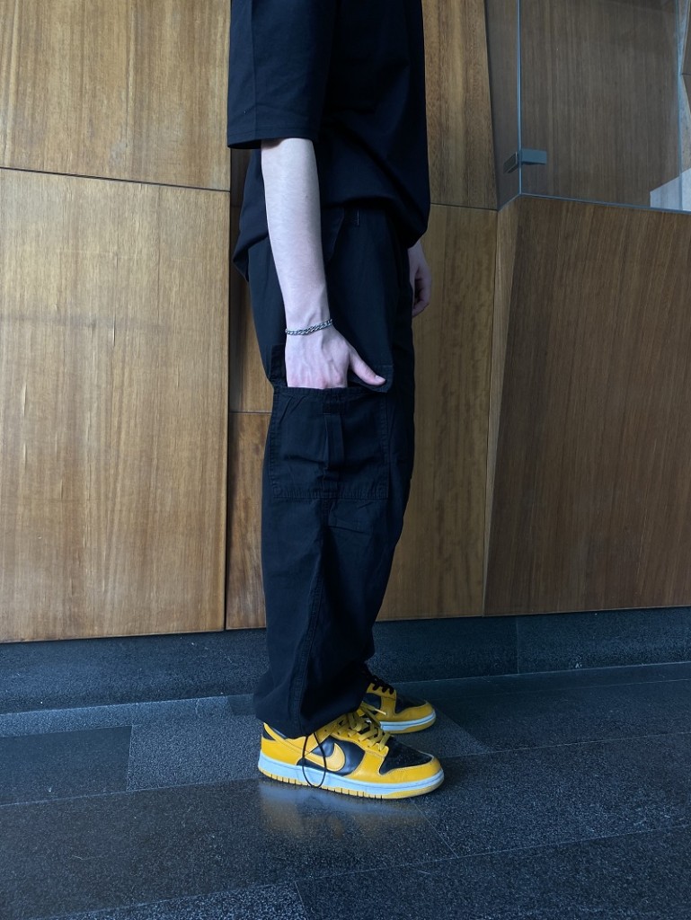 Ayarlanabilir Paça Siyah Baggy Jean Ayarlanabilir Paça Siyah Baggy Jean