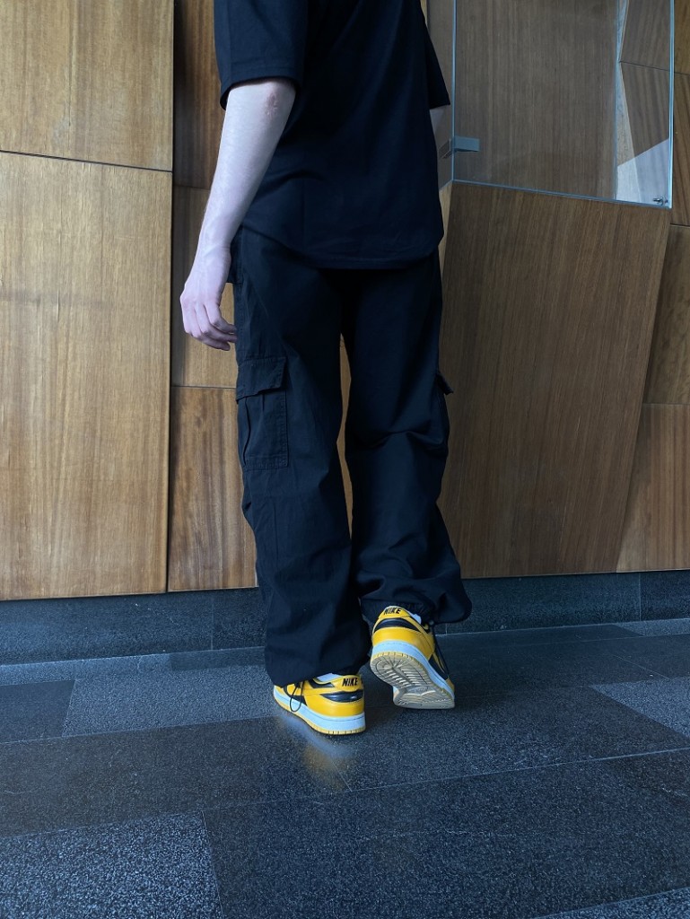 Ayarlanabilir Paça Siyah Baggy Jean Ayarlanabilir Paça Siyah Baggy Jean