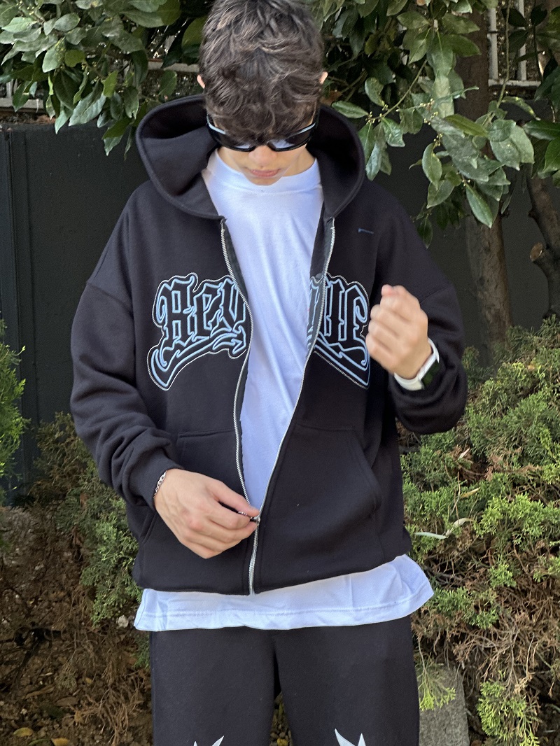 Reviwe Siyah Oversize Zip Hırka Reviwe Siyah Oversize Zip Hırka