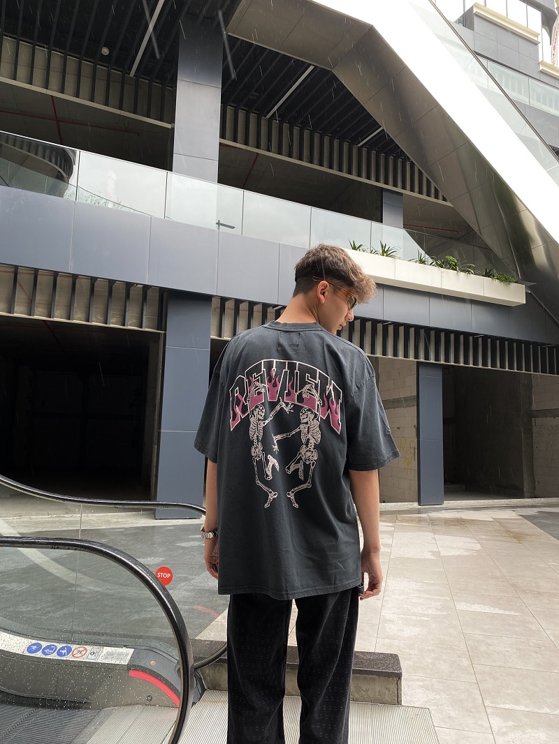Skeleton Baskılı Antrasit Oversize Tshirt Skeleton Baskılı Antrasit Oversize Tshirt
