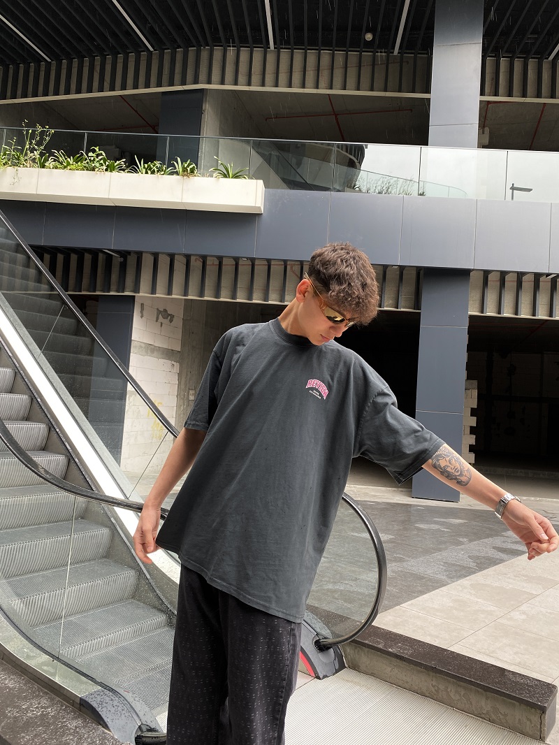 Skeleton Baskılı Antrasit Oversize Tshirt Skeleton Baskılı Antrasit Oversize Tshirt