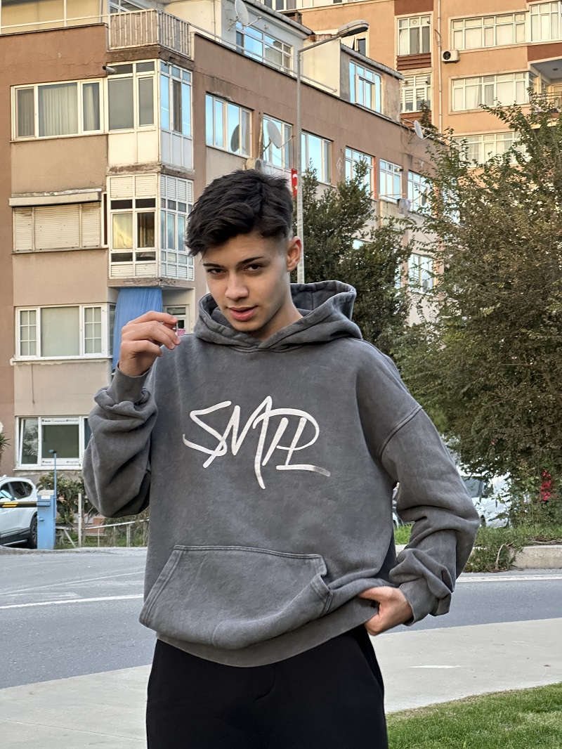 Smp Yıkamalı Oversize Hoodie Sweatshirt Smp Yıkamalı Oversize Hoodie Sweatshirt
